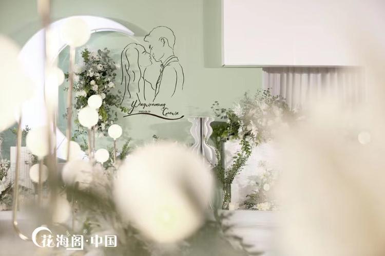 南通如东花海阁婚庆-白绿极简风
