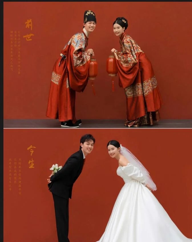 中西式婚纱照,结合碰撞出的美