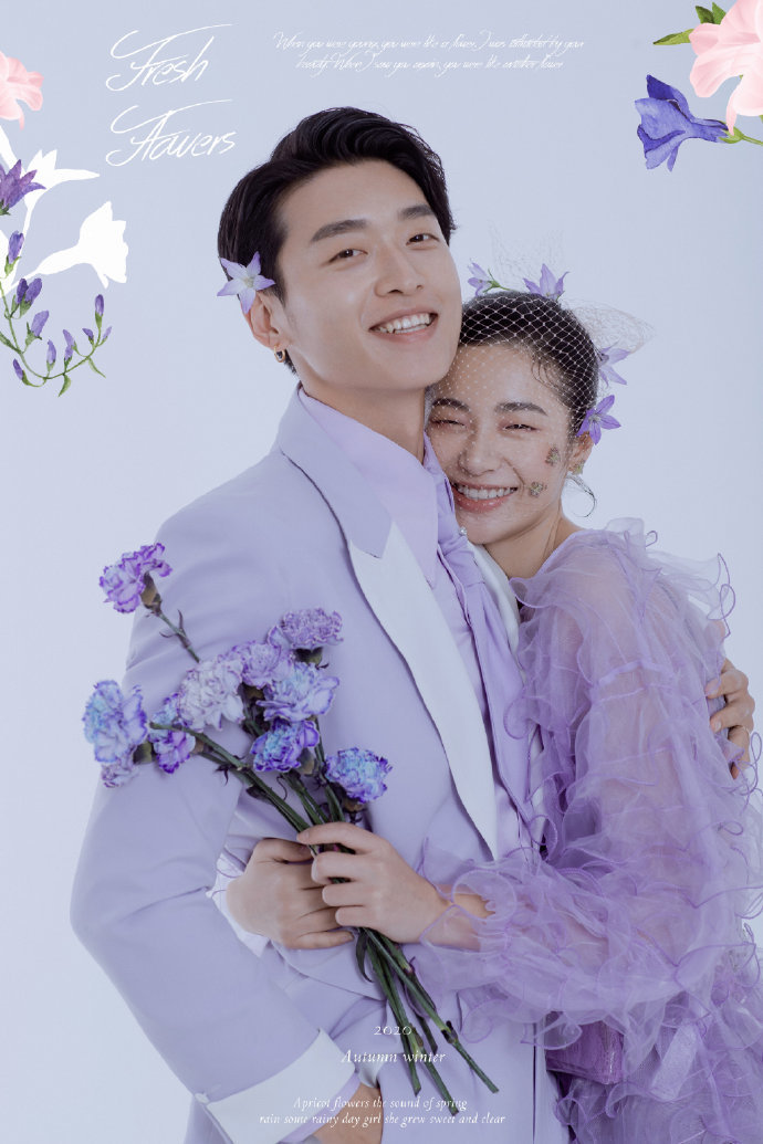 紫色控高级感婚纱照·蔚蓝海岸婚纱摄影-上海婚纱照推荐