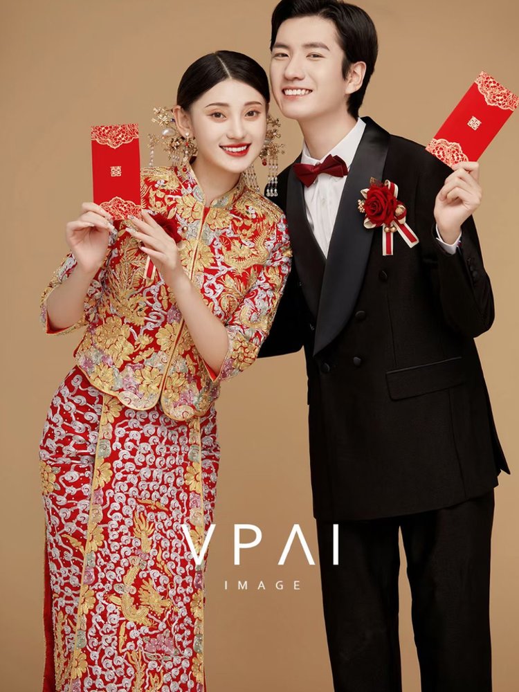 潍坊秀禾服婚纱摄影推荐,中式喜嫁风婚纱照
