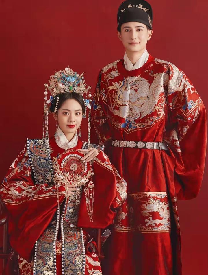 渭南大台北婚纱摄影【明制汉服婚纱照-红色汉服婚纱照】