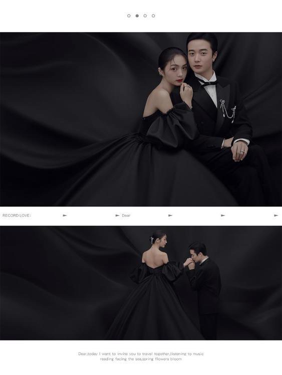南通婚纱摄影 黑天鹅主题光影黑纱婚纱照