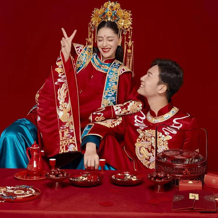 邢台鲁冰花婚纱摄影-中国风红色系婚纱