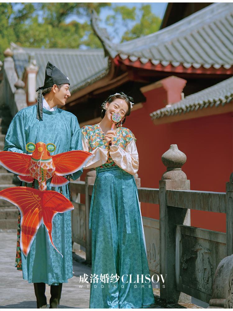 国风婚纱照:外景古建古装婚纱照