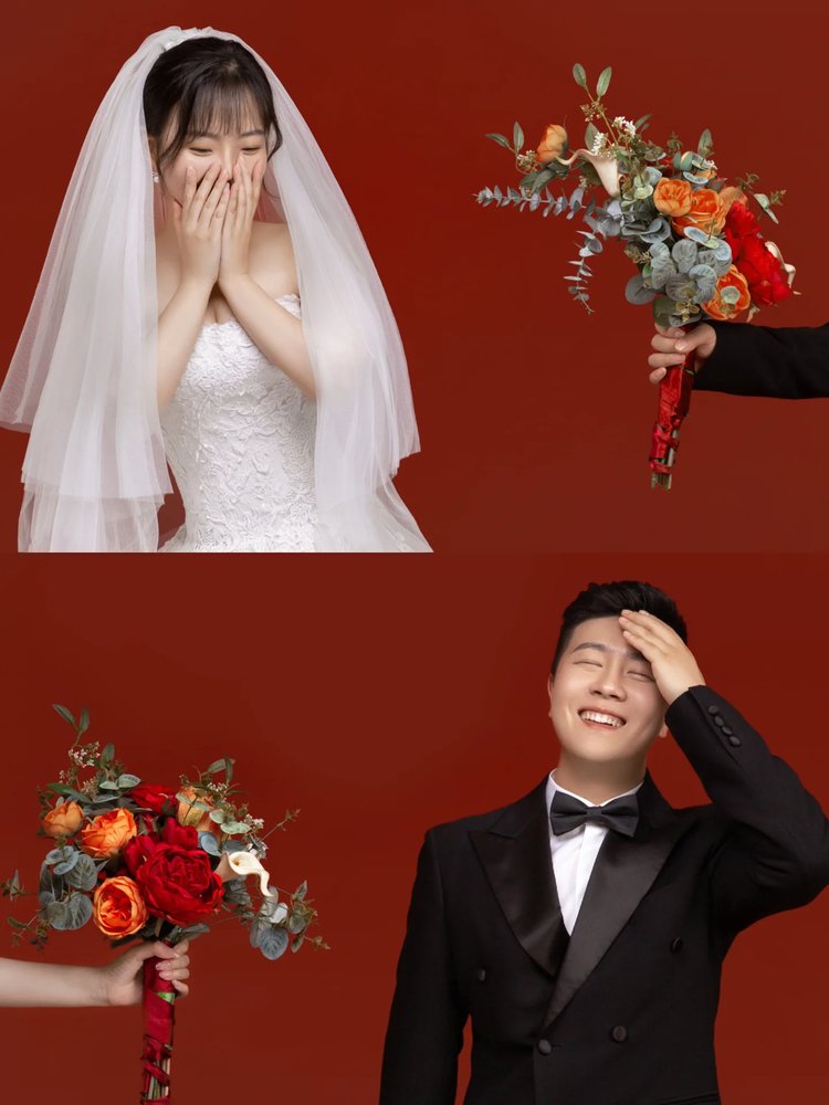 红色背景的婚纱照太太太好看❤️常州定制婚纱摄影