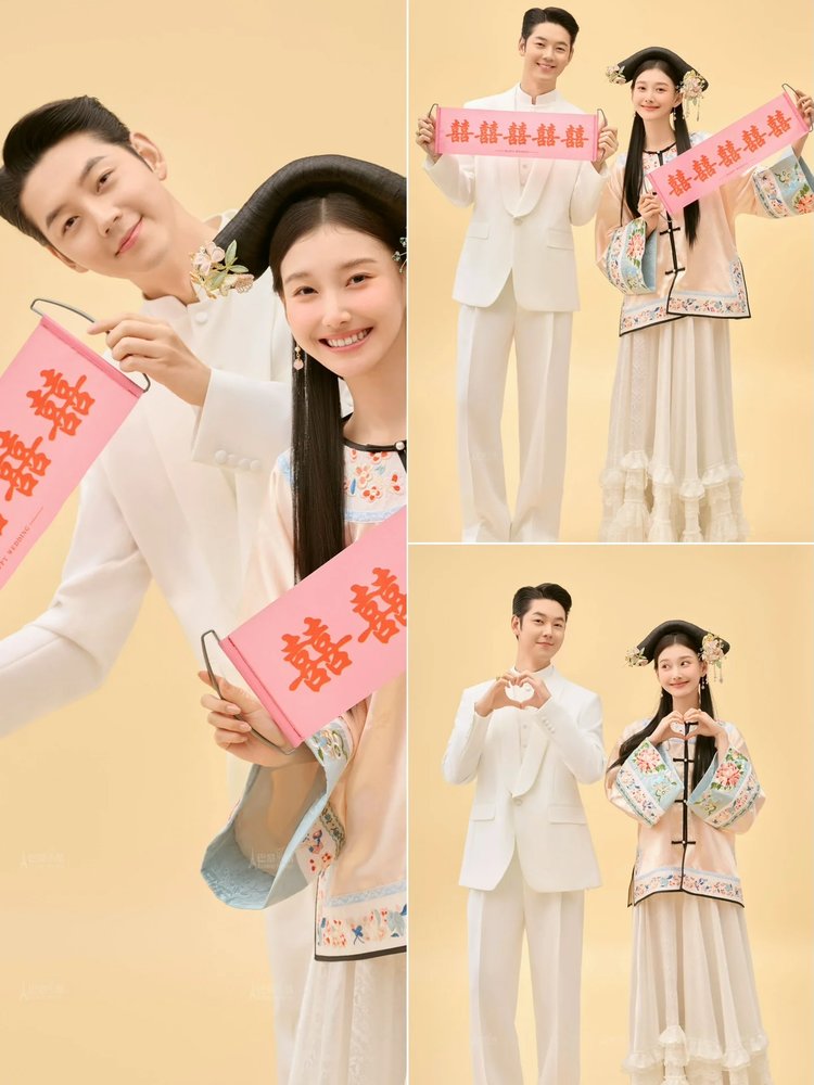 格格婚纱照又喜庆又调皮