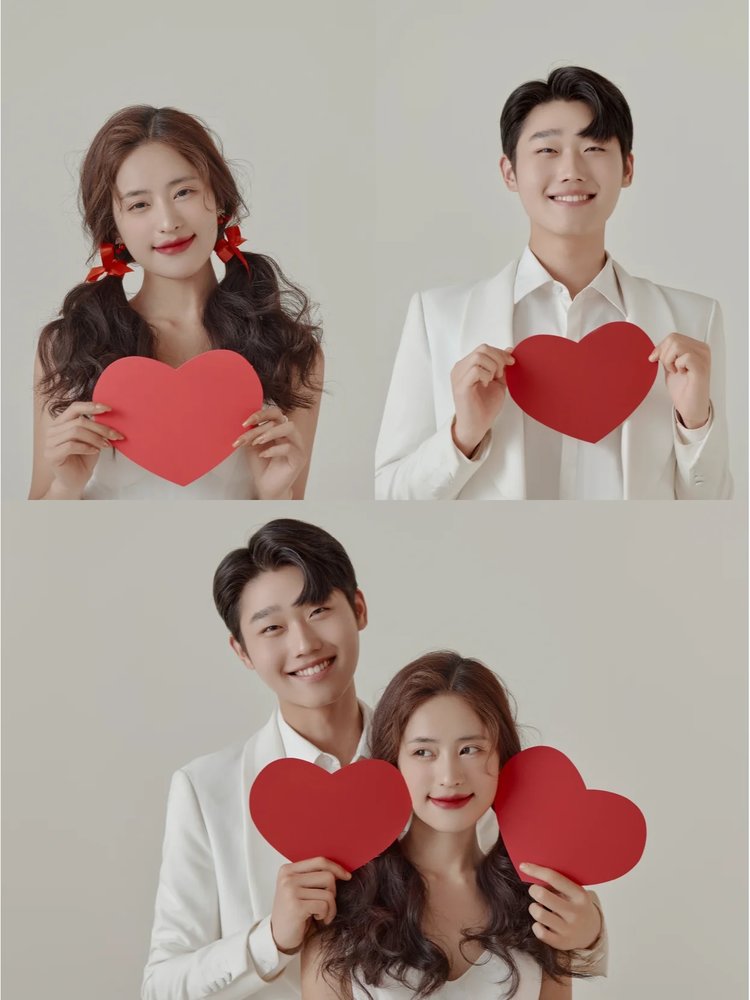 甜妹们快来拍这组极简轻婚纱照