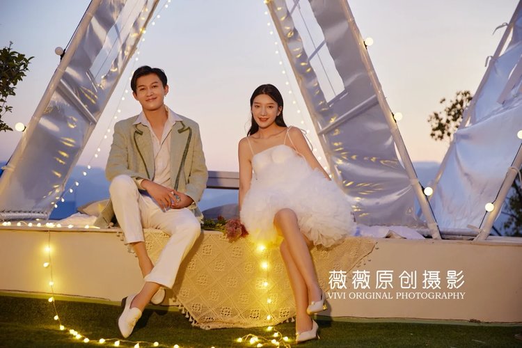 温州婚纱摄影 蓝白城堡露营婚纱照