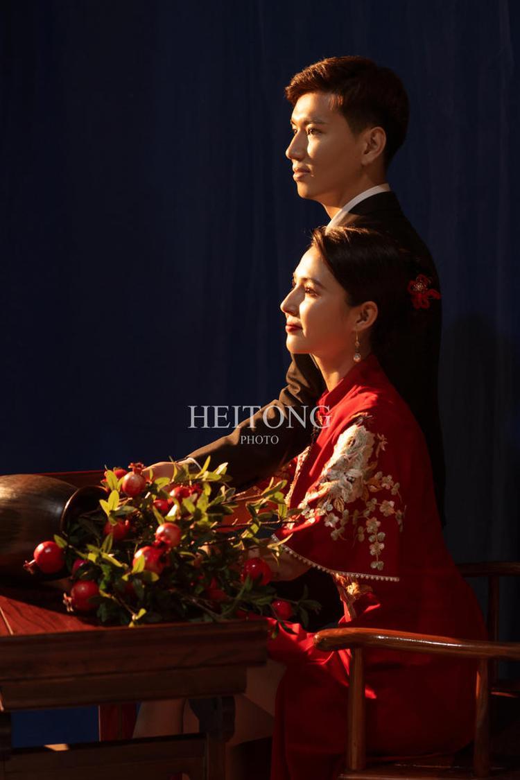 黑瞳相馆【中式复古婚纱照】烛光红纱,彼此牵挂
