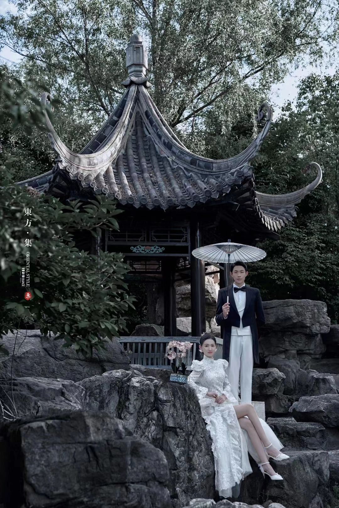中式园林风格婚纱照