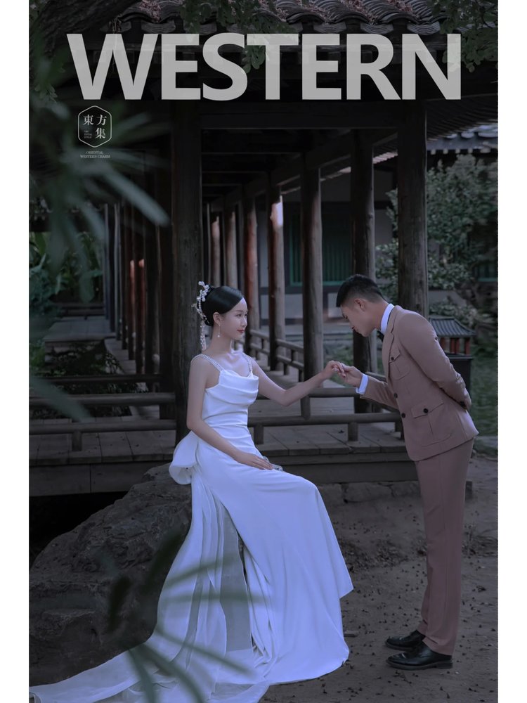 婉约古典浪漫 轻复古园林婚纱照