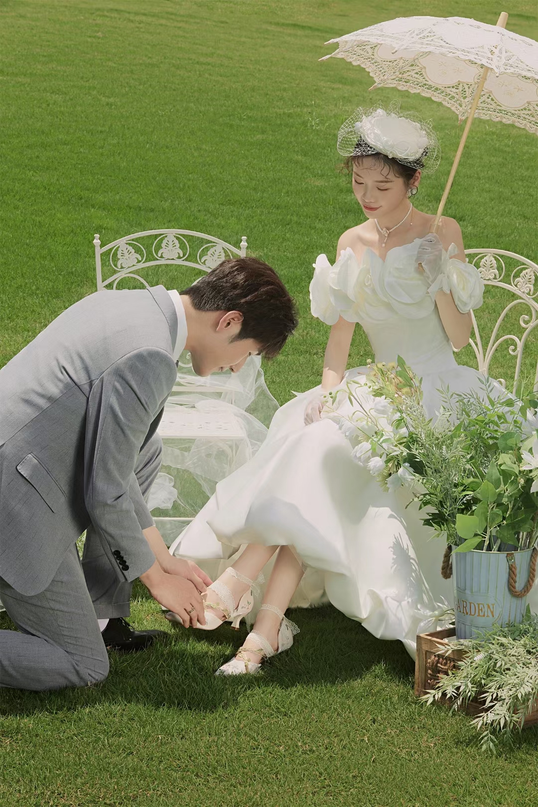 法式森系草坪婚纱照