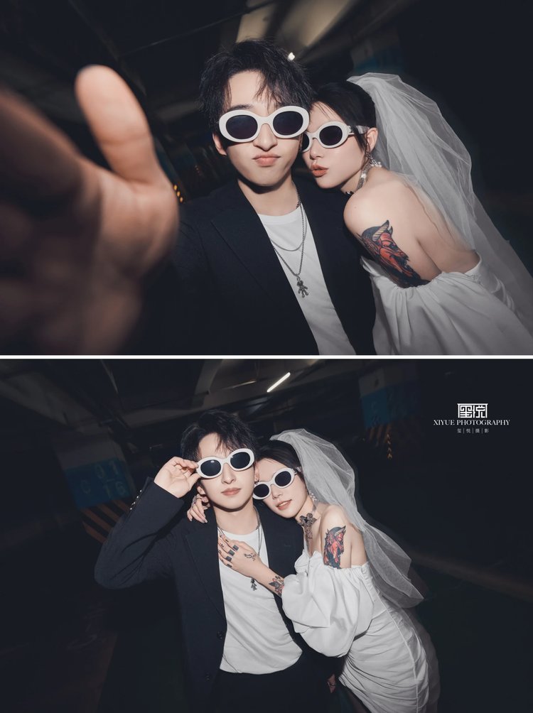 甜酷街拍婚纱照
