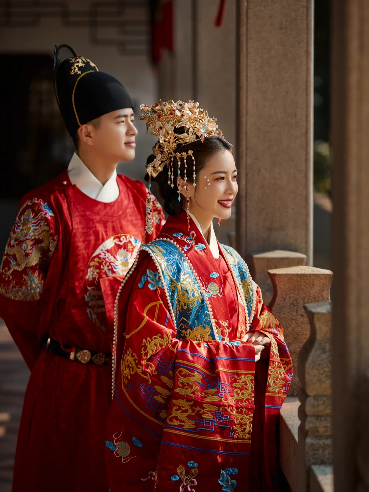复古红中式汉服婚纱照  穿越时光的恩爱见证