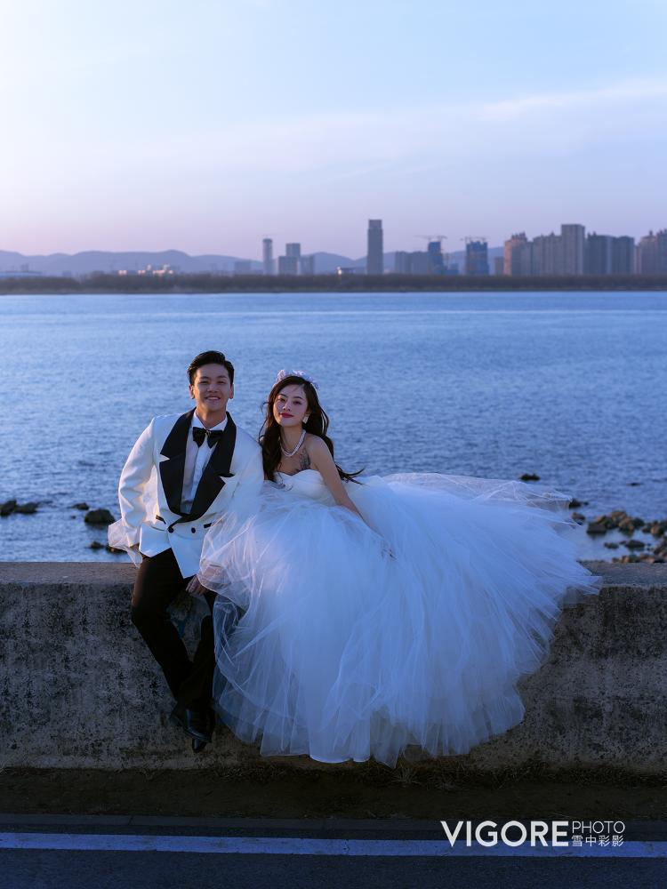 纪实抓拍|梦恋江心洲主题婚纱照 江景夕阳婚纱摄影
