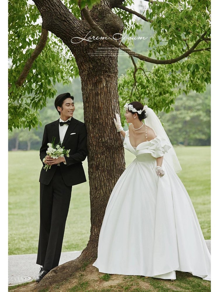 超治愈的草坪婚纱照,坠入森系的心动陷阱