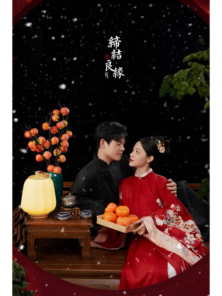 朋友说像古装大女主 汉服婚纱照和雪景绝配
