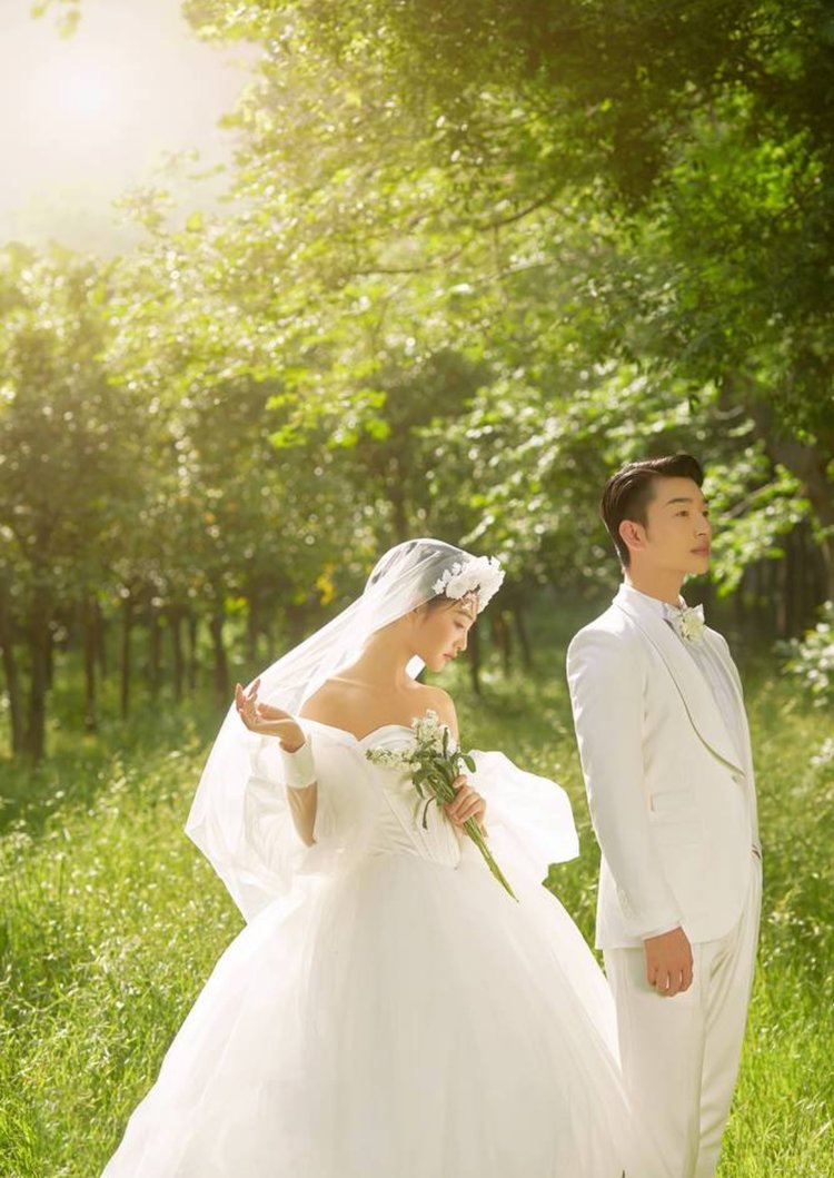 法式小清新婚纱照 倩影绰约散发新娘的女人味