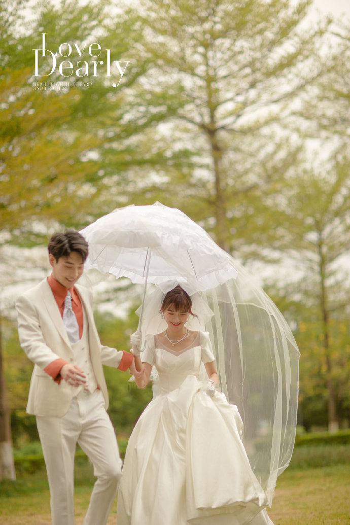 温柔满满的法式花园婚纱照·陌上花开婚纱摄影