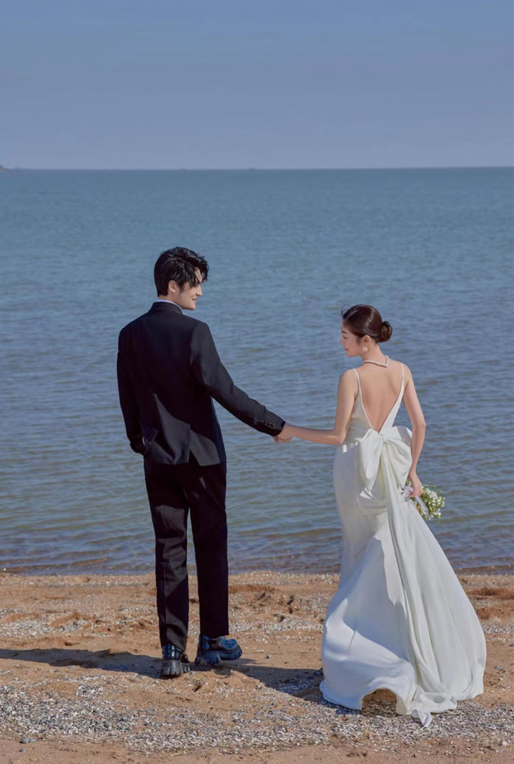 杭州婚纱照,江边浪漫主纱婚纱照大自然的清新风