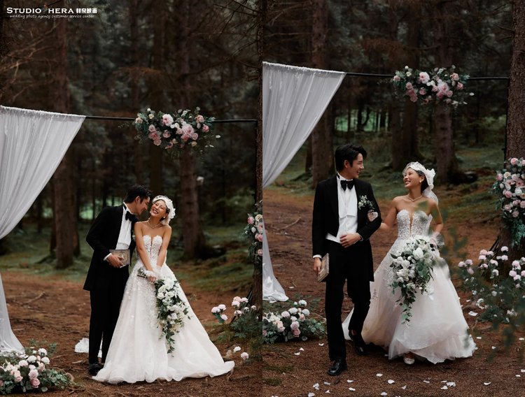 走进现实的暮光森林婚纱照