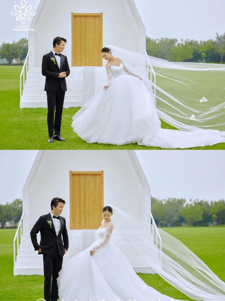 草坪高级感婚纱照 越简约越高级感的婚纱摄影