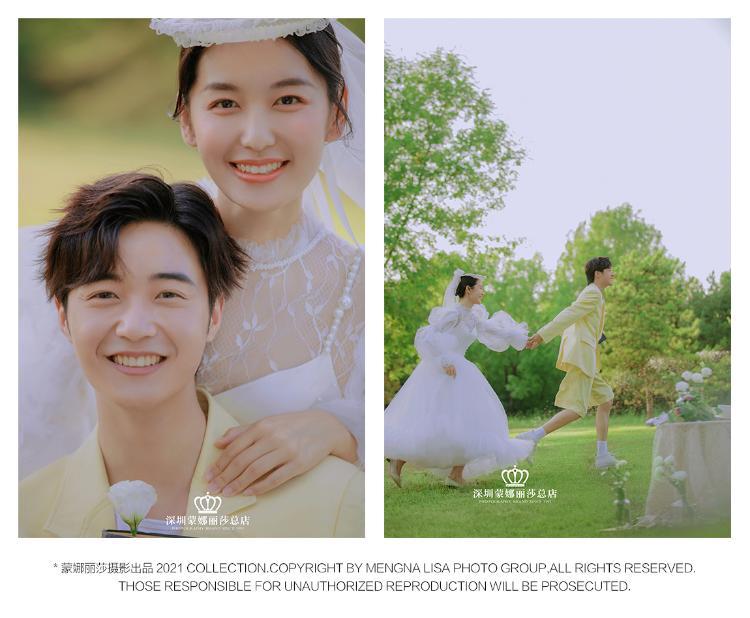 “爱情证书”主题婚纱照 森系草坪白纱让爱更神圣