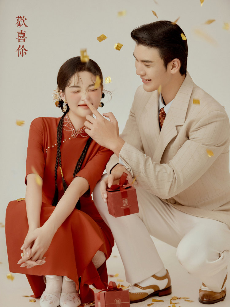 传统与现代的完美融合 复古喜嫁婚纱照