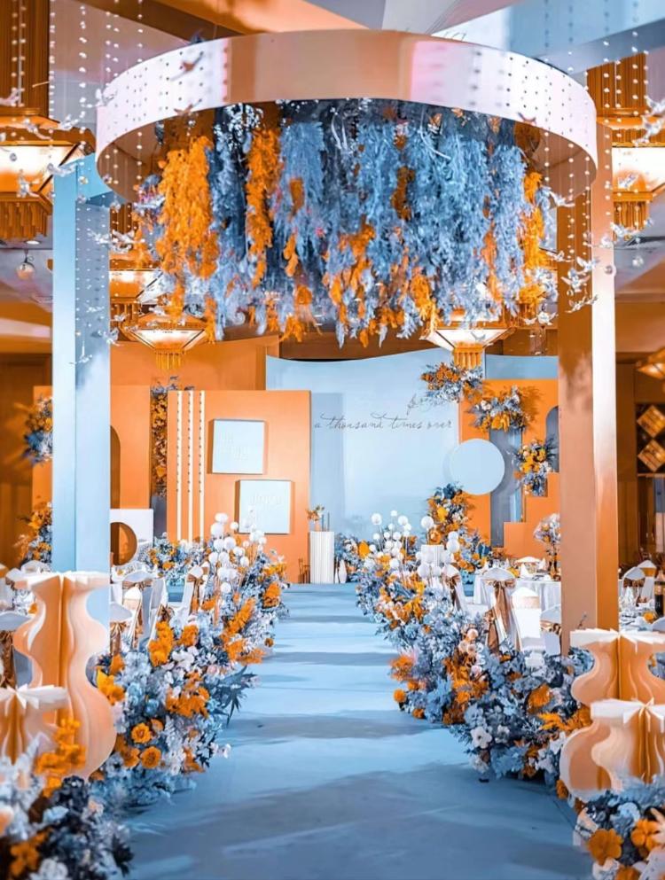 重庆一心婚礼-爱马仕橙蓝撞色婚礼