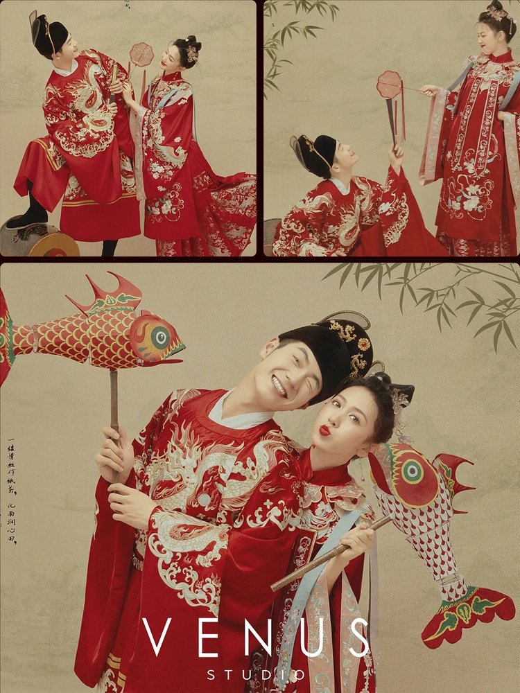 中式喜嫁婚纱照感觉太赞了,流传至今是有原因的