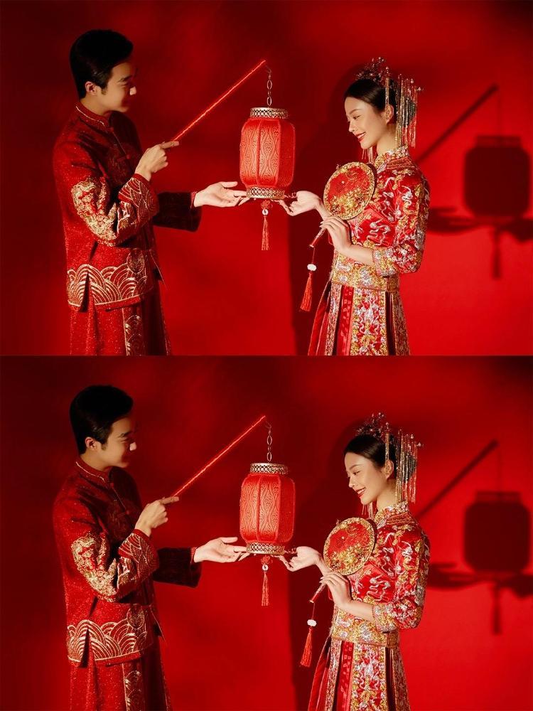 巴黎婚纱摄影:中式喜嫁结婚照-传统中式秀禾结婚照