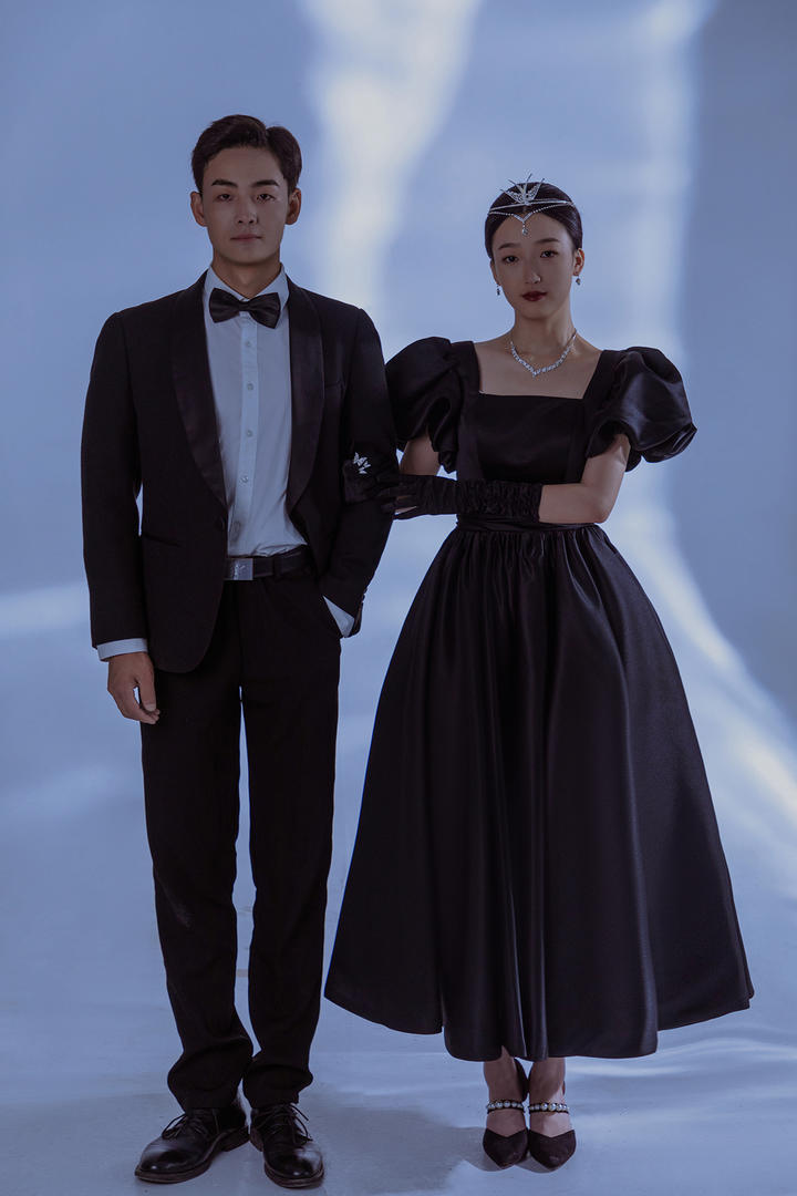 欧式光影黑纱婚纱照·汉中婚纱写真