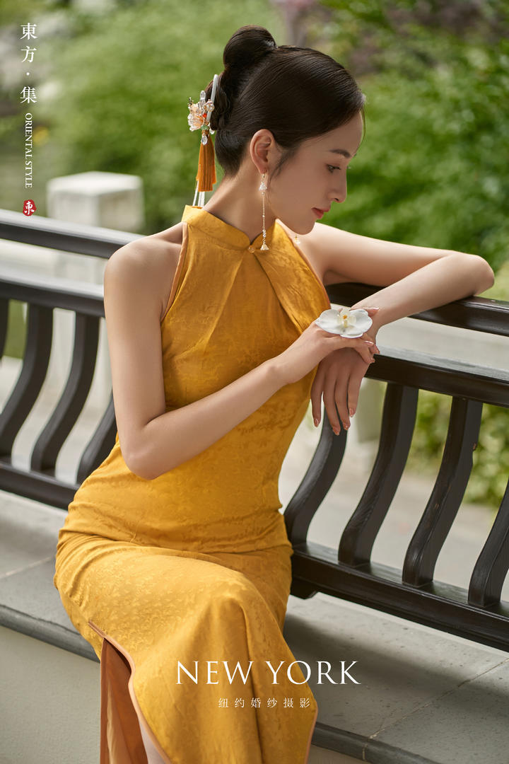 梦回江南系列婚纱照:中式园林旗袍婚纱照
